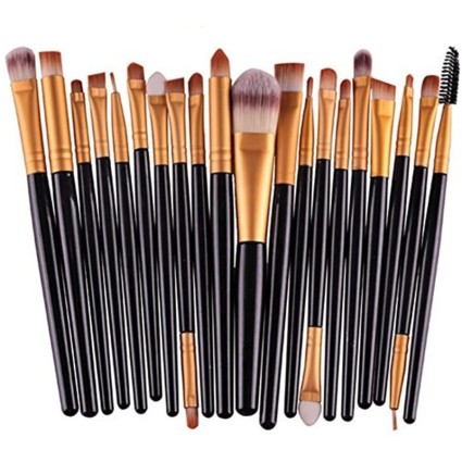 Professional Makeup Brushes 20 pcs. - Gold / Black