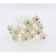 Decorative Hairpins White Flower - 20 pcs