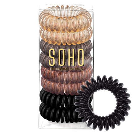 SOHO Spiral Hair elastics, Mother Earth - 8 pieces.