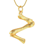 Gold Bamboo Alphabet / letter necklace - Z