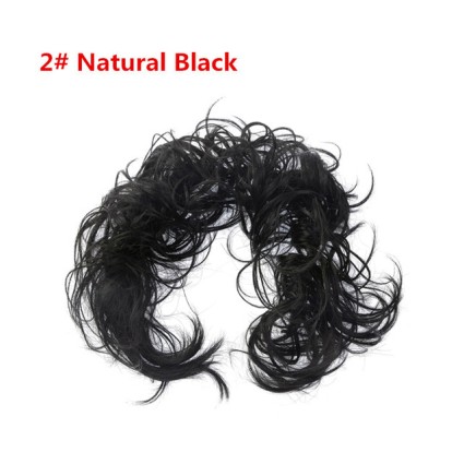 Messy Curly Hair Bun #2 - Natural Black