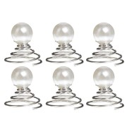 Hair spirals with pearls - 12 pieces