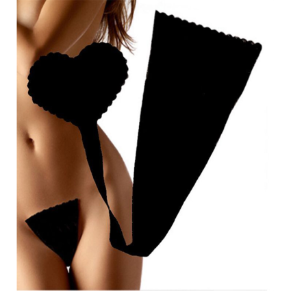 Invisible thong | Strapless Panty G-string - Black