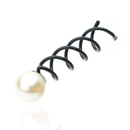 Spin Pins - Black with white pearl 2pcs