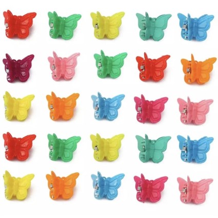 Mini butterfly hair clips, 50 pcs - Butterfly Hair Clips - Multiple colors