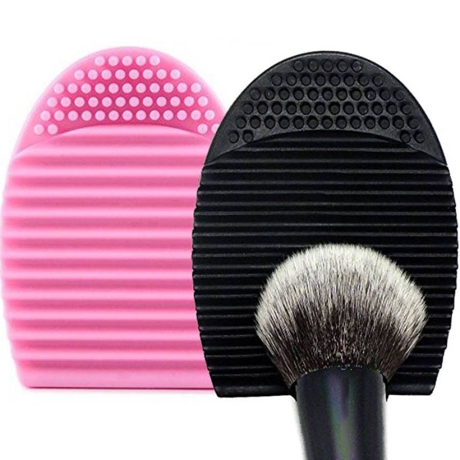 Silicone Makeup Brush Cleaner Cosmetic Brush Cleaning Egg Washing Tool  (Pink)