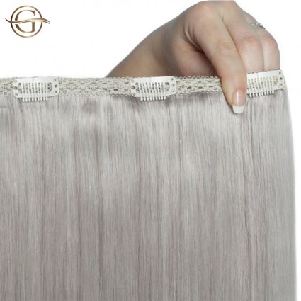 Clip on hair extensions #88A Grey - 7 pieces - 50 cm | Gold24