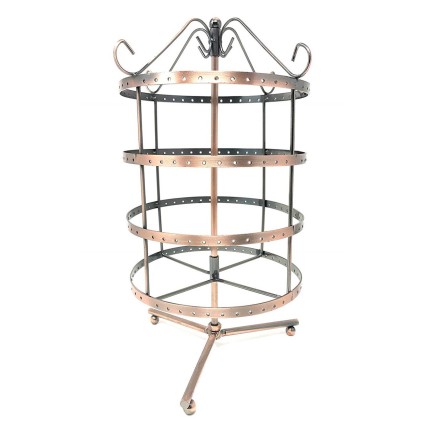 Rotating Jewelry Stand for earrings, 4 floors, bronze