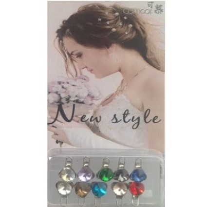 Hair Bling - Mixed Colors Diamonds for your Hair (10 pieces)