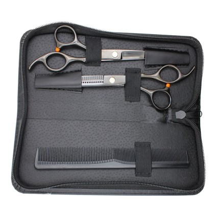 PRO Hair Cutting Scissors Set with haircomb and leather case
