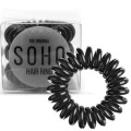 SOHO Elásticos de anillo de pelo en espiral, negro - 3 piezas