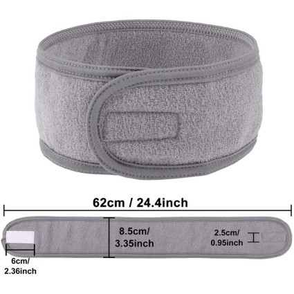 Spa Hair bands with Velcro fasteners, gray
