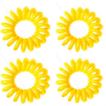 Spiral Hair Ties Yellow 4 Pieces