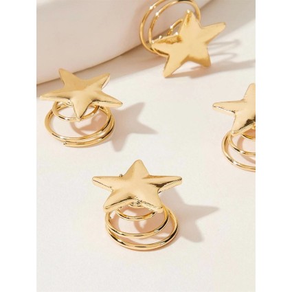 Star hårspiraler in gold - 5 pieces.