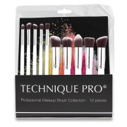 Technique PRO® Makeup Brushes, Silver edition - 10 pcs