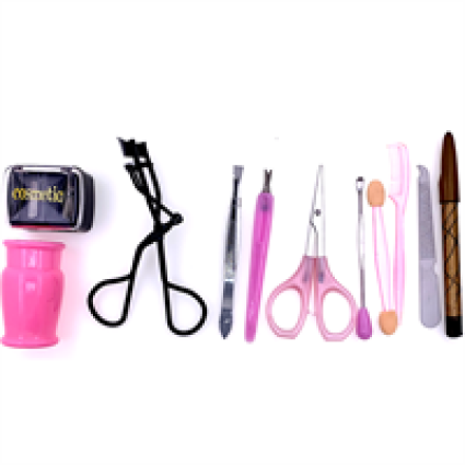Beauty 10 sets | Eyelash curler, Dual sharpener, eyeliner, hair clippers, nails, tools, etc.