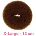 12 cm hair donut - brown Mega size 