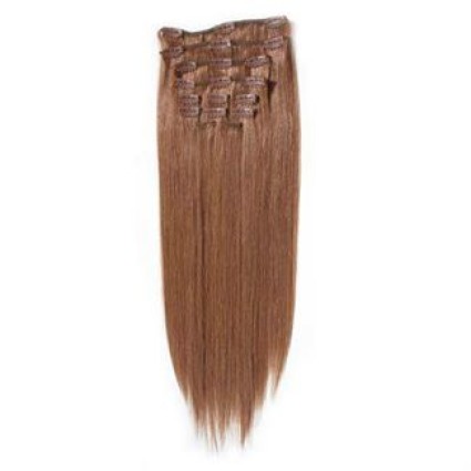 Clip on hair Extensions 65 cm 30# Red Brown