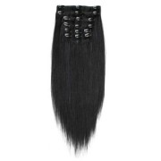 Clip on hair extensions 50 cm 1# Black