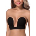 Shapelux deep U -shaped self -seated bra - black